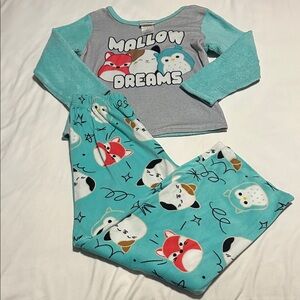 Squishmallows Gray and Blue Kids Pajama Set